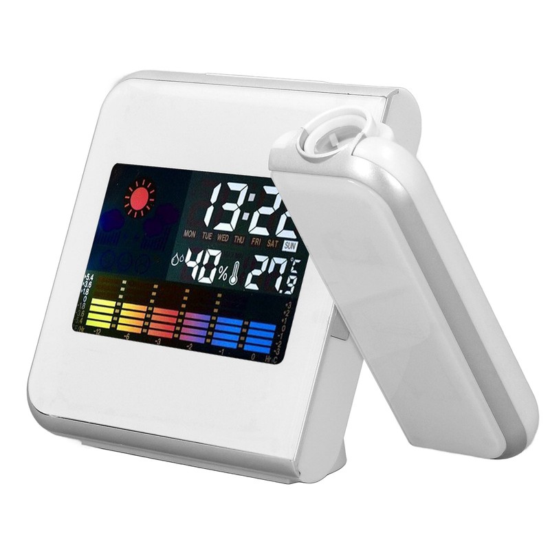 Weather Station Clock Temperature Humidity LCD Color Display LED Backlight