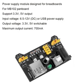 Aihasd Breadboard Power Supply Module 3.3 V / 5 V Breadboard for Arduino Breadboard Pack of 3
