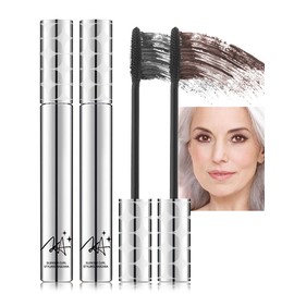2 Pcs Schwarz Braun Wimperntusche für Ältere Frauen mit Kurzen Wimpern, Länger und Volumen Lashes Mascara, Langlebig Wasserfest, Hypoallergen Makeup für Empfindliche Haut, Geschenke für Frauen-01+02
