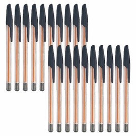 Starline Stick Ballpoint Pens, BLACK, Pack of 20, 0.7mm Fine Point, Multipack, School Office Home Business Hospital Everyday Pens, iZOFAX Black Ball Pen