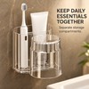 Wall-Mounted Toothbrush Holder with Mouthwash Cup - Transparent 2-Piece Bathroom