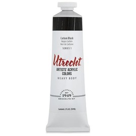 Utrecht Artists' Acrylic Paint - Carbon Black, 2 oz tube