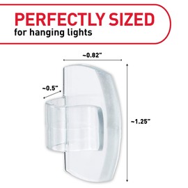Command Outdoor Light Clips, 20 Clear Clips and 24 Command Strips, Damage Free Hanging Outdoor Light Clips with Weather Resistant Strips, Wall Clips for Hanging Outdoor Lights and Cable Management