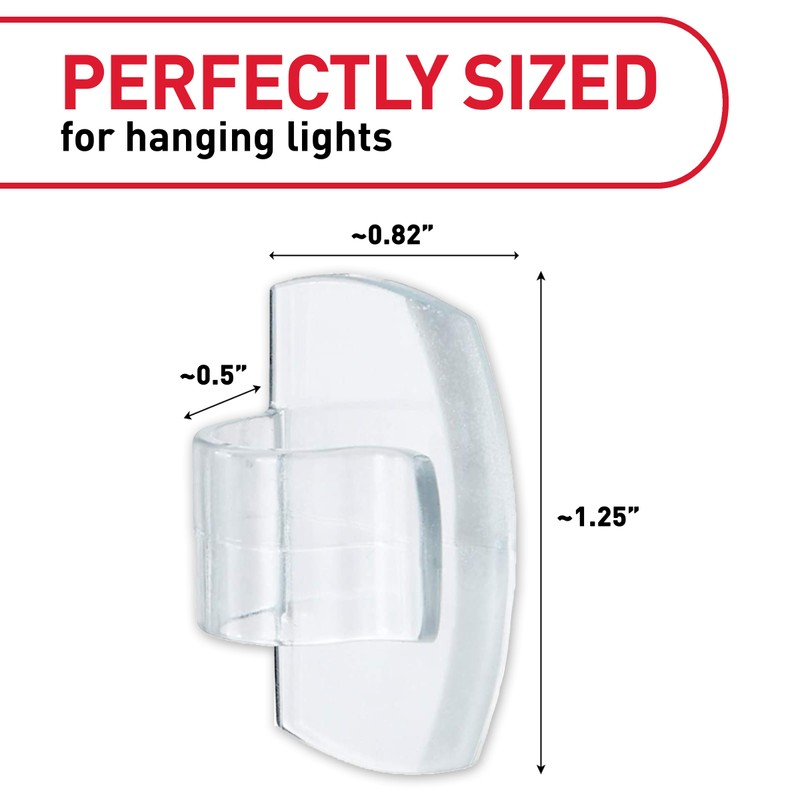 Command Outdoor Light Clips, 20 Clear Clips and 24 Command