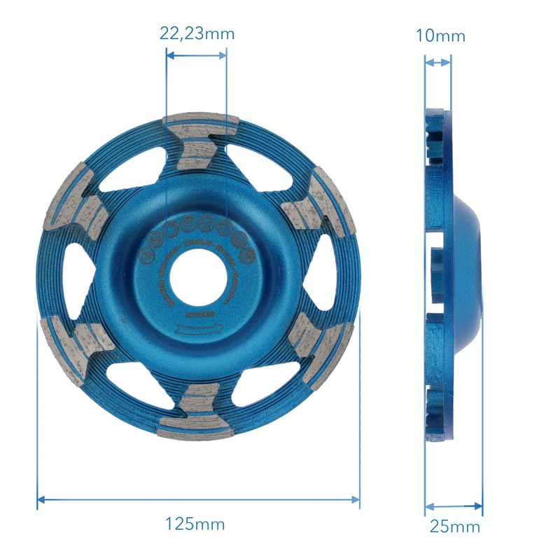PRODIAMANT Diamond Cup Wheel ST50 125 mm x 22.2 mm
