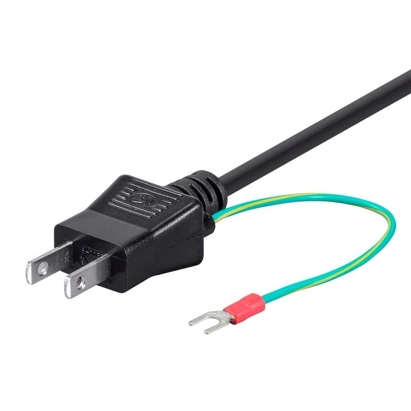 Monoprice 101310 18AWG Japan Power Cord Cable with Ground, Black