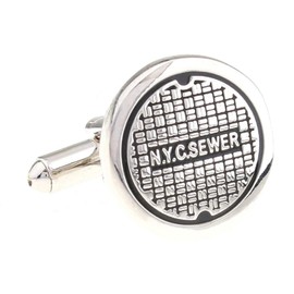 MRCUFF Manhole Cover Sewer NYC Pair Cufflinks in a Presentation Gift Box & Polishing Cloth