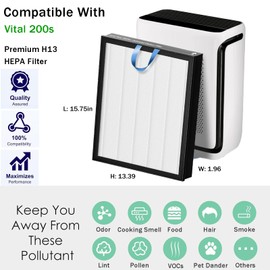 2 Pack Vital 200S Replacement Filter Compatible with LEVOIT Vital 200S Air Purifier,H13 True HEPA and High-Efficiency Activated Carbon Replacement Filter for Vital 200S/200S-P.