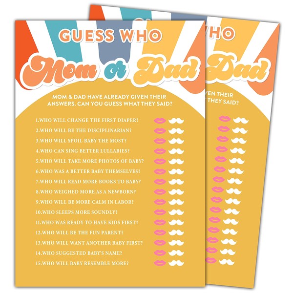 YSTEP Boho Sunshine 30 Guess Who Mom or Dad Game