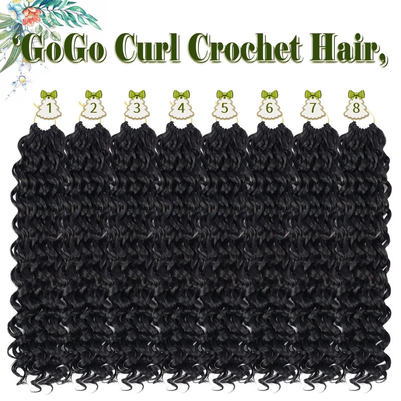 8 Packs Curly Crochet Hair for Women 18 Inch GoGo
