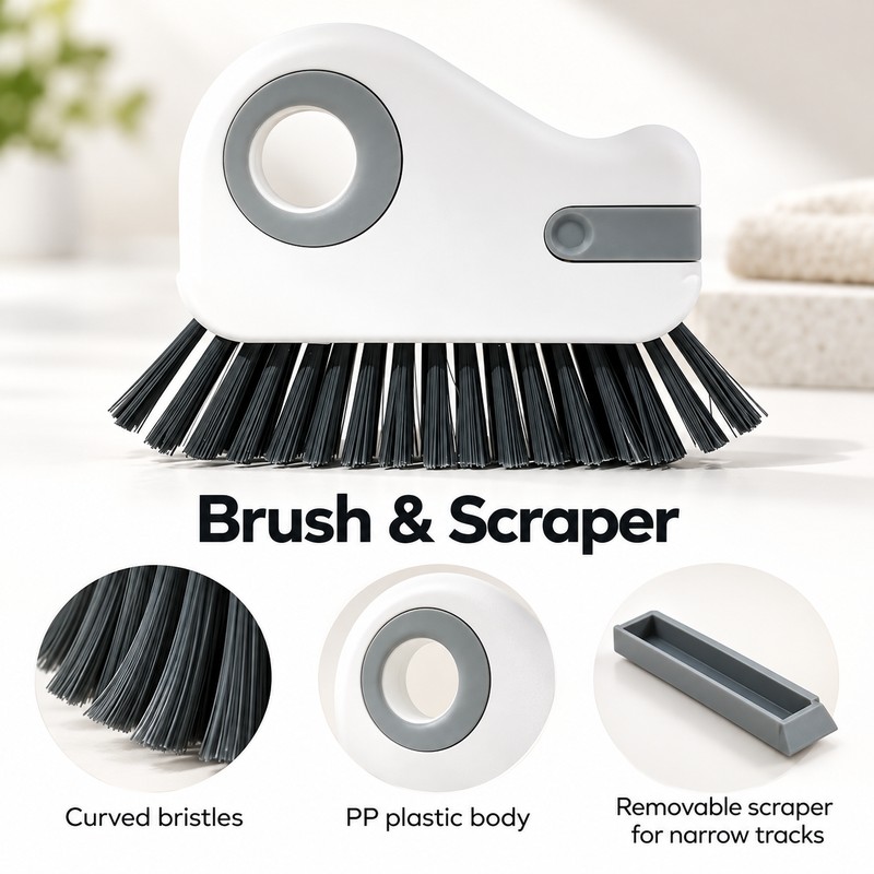 Multi‑Slot Handheld Cleaning Brush, Household Gap Cleaner Tool for Floor