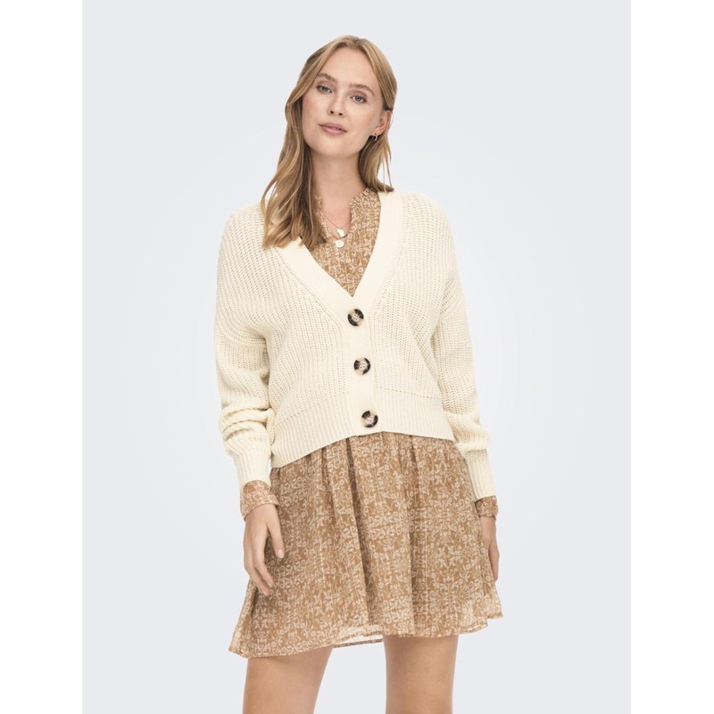 Vero Moda Knt Noos Women's Jdyjusty L/S Short Cardigan, Eggnog