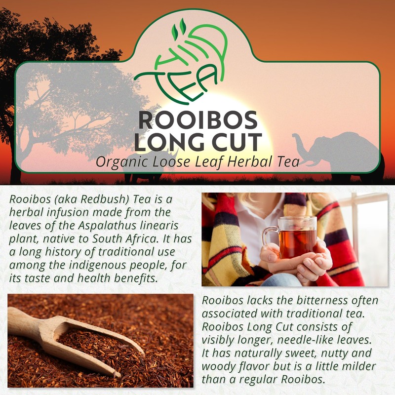 Rooibos Long Cut Organic Herbal Loose Tea – South African
