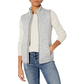 Charles River Apparel Women's Pacific Sweater Fleece Vest, Light Grey Heather, XL