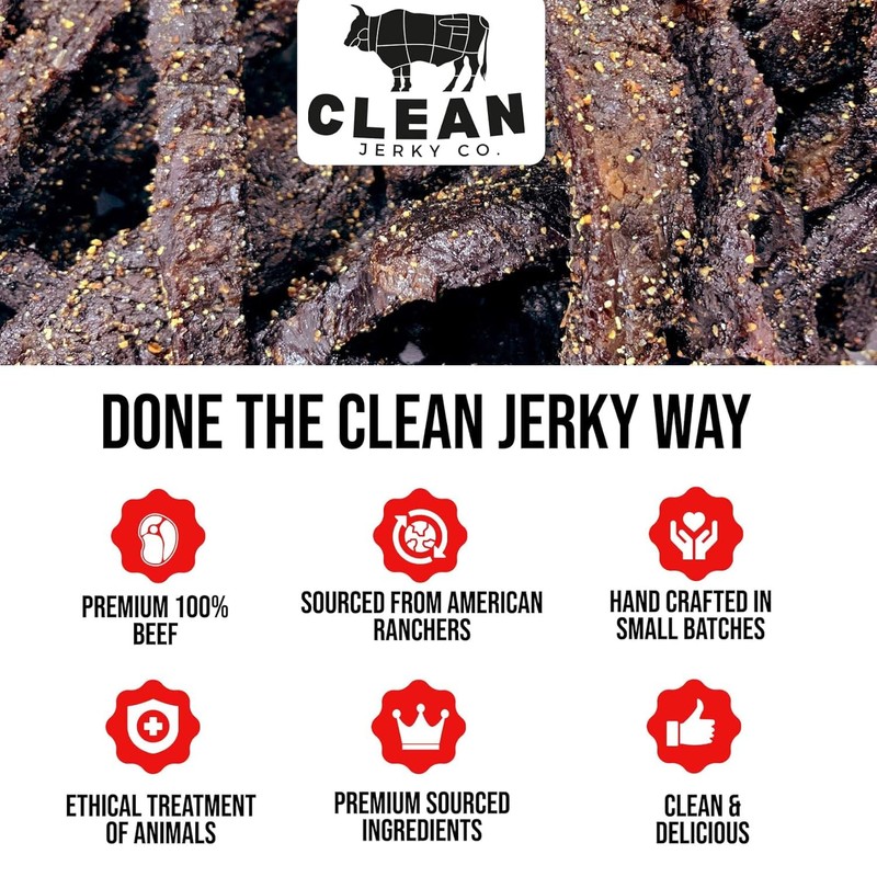 Clean Jerky Co. Old Fashioned Dry Zero Sugar Beef Jerky