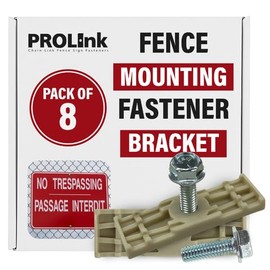 ProLink Chain Link Fence Sign Mounting Brackets - Stainless Steel Bolts - Easy Installation - Reliable & Stable Mounting for Outdoor Displays & Signs - Tan, Pack of 8