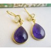 Citrine and Amethyst Gold Plated Sterling Silver Earrings