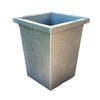 Darthome Tall Square Planter 26x33x26cm Galvanised Silver Plastic Large Garden