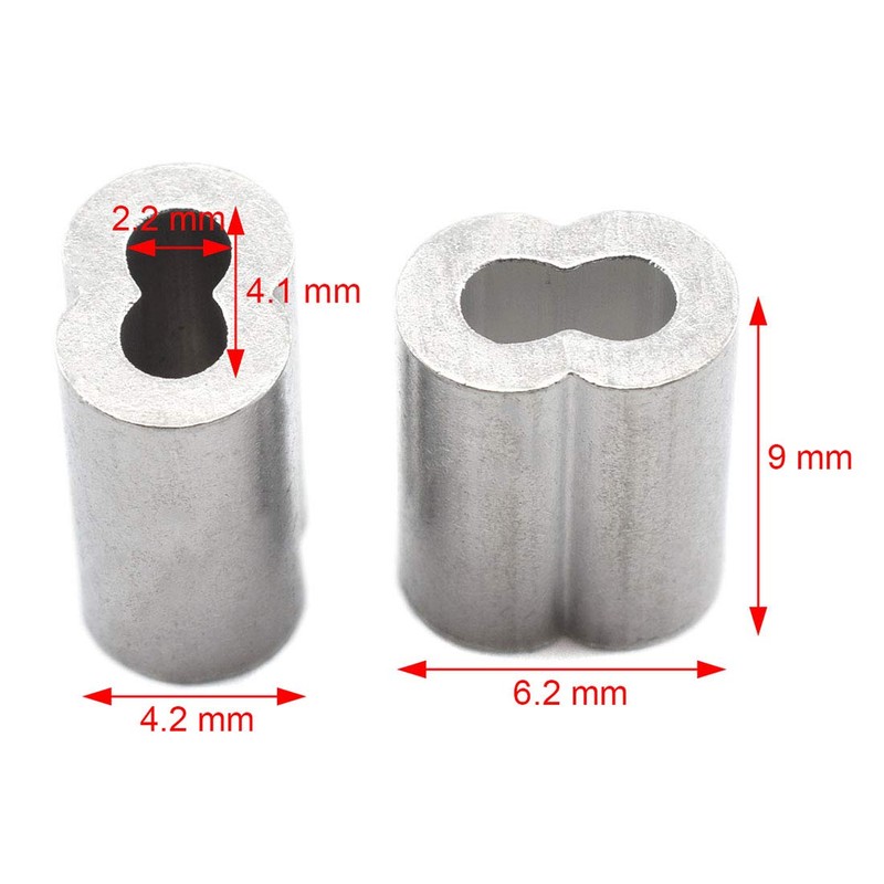 SDTC Tech Aluminum Crimping Loop Sleeve Dual Hole Cable Ferrule
