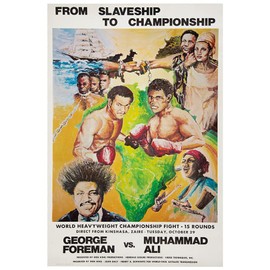 Ali vs Forman - 1974 - Rumble in The Jungle - 2 - Vintage Boxing Poster-8 x 12 Inches (US/CAN only)