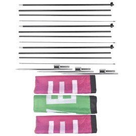 3-Piece Advertising Open Feather Flags Kit with Pole and Ground Stakes 3 Business Banner FlagsColor: as picture Color
