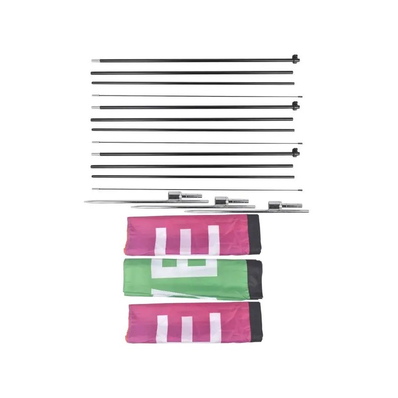3-Piece Advertising Open Feather Flags Kit with Pole and Ground