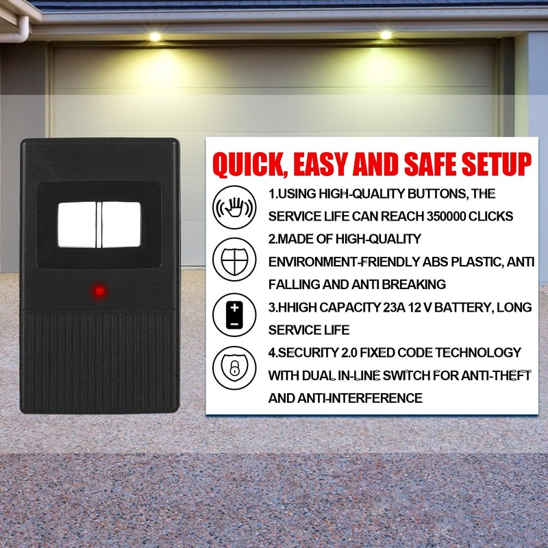 Kingdder 2 Pcs 8 Dip Switch Garage Door Remote Two