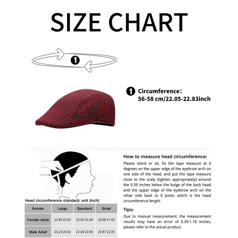 yolrdiw Classic Houndstooth Plaid Ivy Flat Cap Gatsby Cabbie Driver