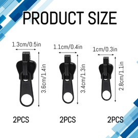 6PCS Zip Repair Kit Detachable Fixing Zipper Clip Zipper Pull Replacement Universal Extension Zipper Repair Kit for Luggage Backpacks Jackets Jeans Instant Zipper Rescue Extension & Fixing DIY Crafts