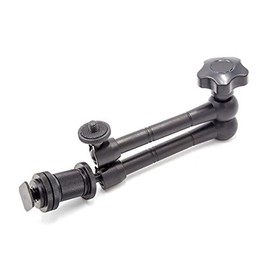 vhbw 11 Inch Magic Arm for Camera, Video Light, Flash Light, Monitor - Adjustable Articulated Arm with 1/4 Inch Screw & Hot Shoe Adapter, Black