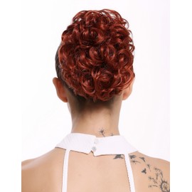 WIG ME UP - Q0147-350 Hairpiece Hairbun Bun Hairrose voluminous curled large clip/clamp Red