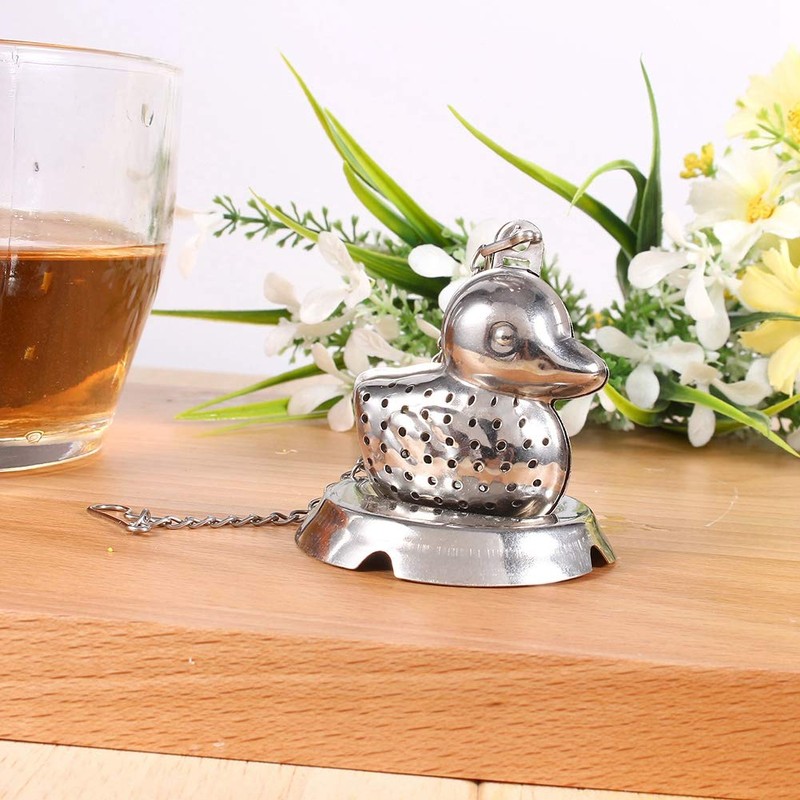 Stainless Steel Loose Tea Leaf Infuser, Tea Strainer in Duck