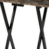 Linon Home Decor Tray Table Set, Faux Marble, Brown