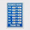 3 x Business Hours Sign Blue High Contrast Opening Closing