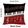 Ofocam Throw Pillow Cover Red Black White Piano Keys and