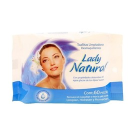 Toallitas desmaquillantes Lady Natural 60 pzas