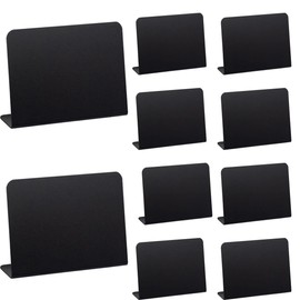10 Pack Mini Black Chalkboard Signs Reusable L-Shape Small Blackboard Message Board Plastic Chalkboard Signs for Price tag, Food Signs, Wedding, Bakery, Party, School