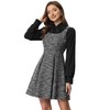 Allegra K Tweed Dress for Women's Pinafore Overall Sleeveless A-Line