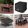Outdoor Fireplace Cover,Fire Table Waterproof Protector - Weather-Resistant Square Firepit