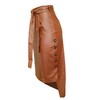 Womens High Waisted Belted Leather Pencil Skirt Side Button Split