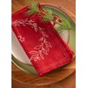 Karma, Embroidered Cloth Cotton Dinner Napkins Set of Four, 18"