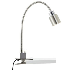 Lightbox Clamp Lamp Adjustable with LED GU10-300lm 3000K Flexible Desk Lamp with Rocker Switch 37 x 27 cm for Office Metal Plastic Nickel Chrome