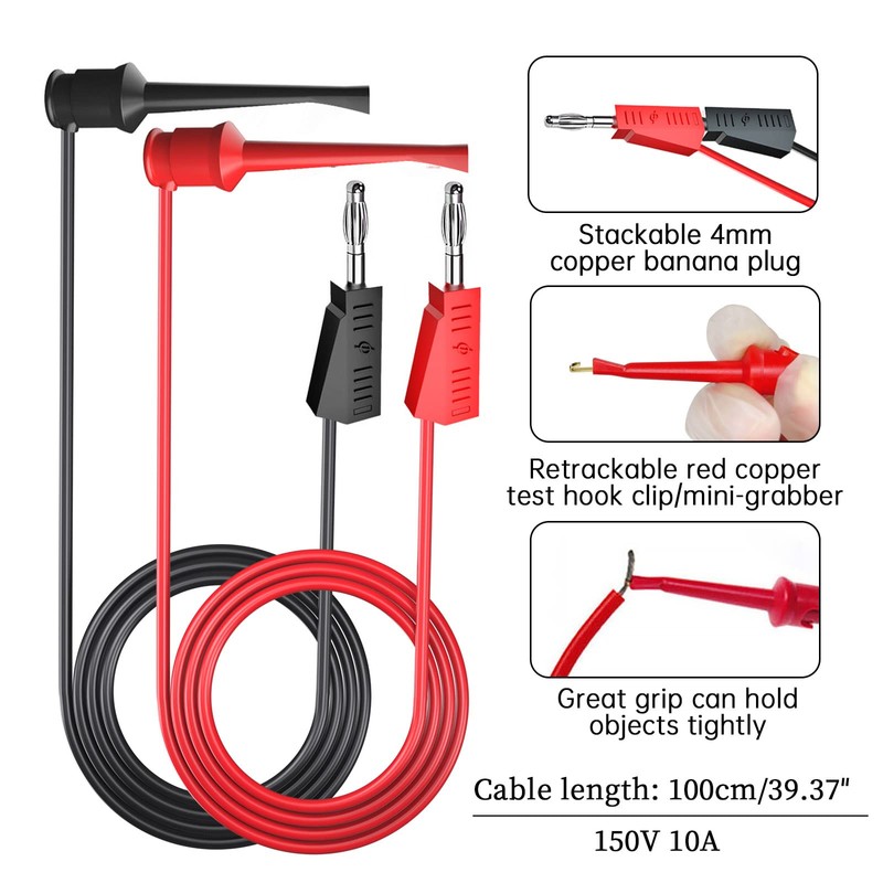 Cleqee Multimeter Test Leads Kit, 13 Pieces, Digital Electrical Test