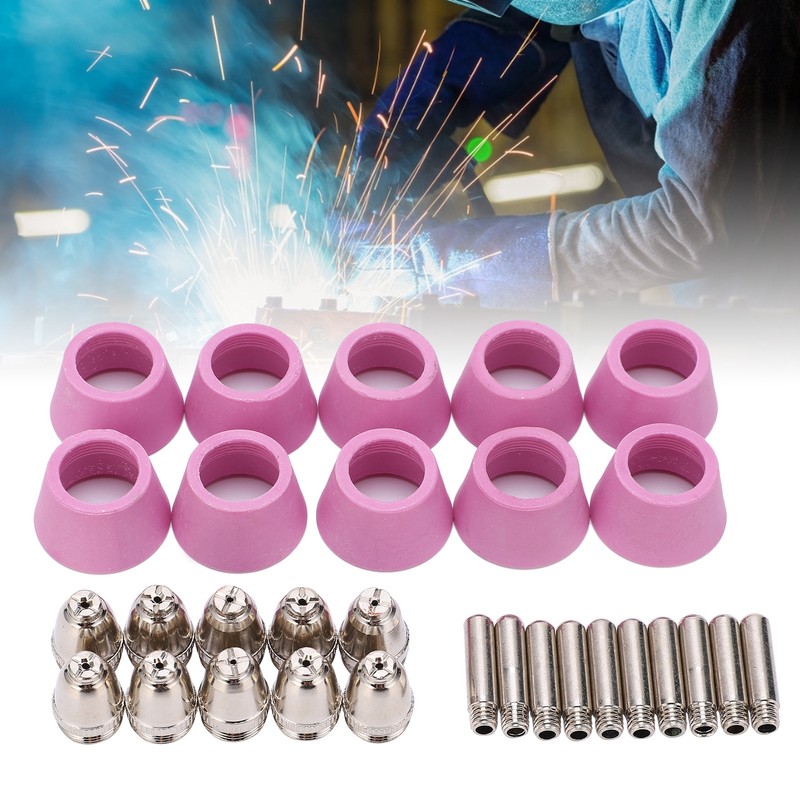Plasma Cutting Torch Consumables Kit Electrode Contact Tip Ceramics Nozzle