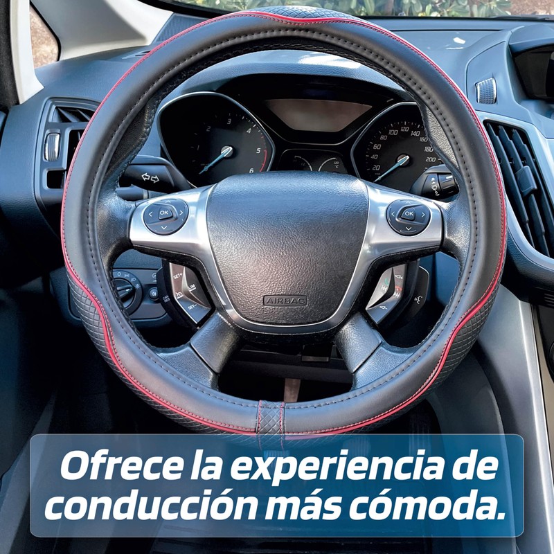 S SUMEX Universal Car Steering Wheel Cover Centauro Black Red