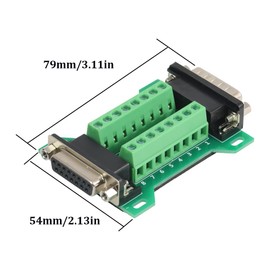 Willwewon 2PCS DB15 Male Female Connector in One Breakout Board, RS232 D-SUB Serial to 15-pin Port Adapter Module