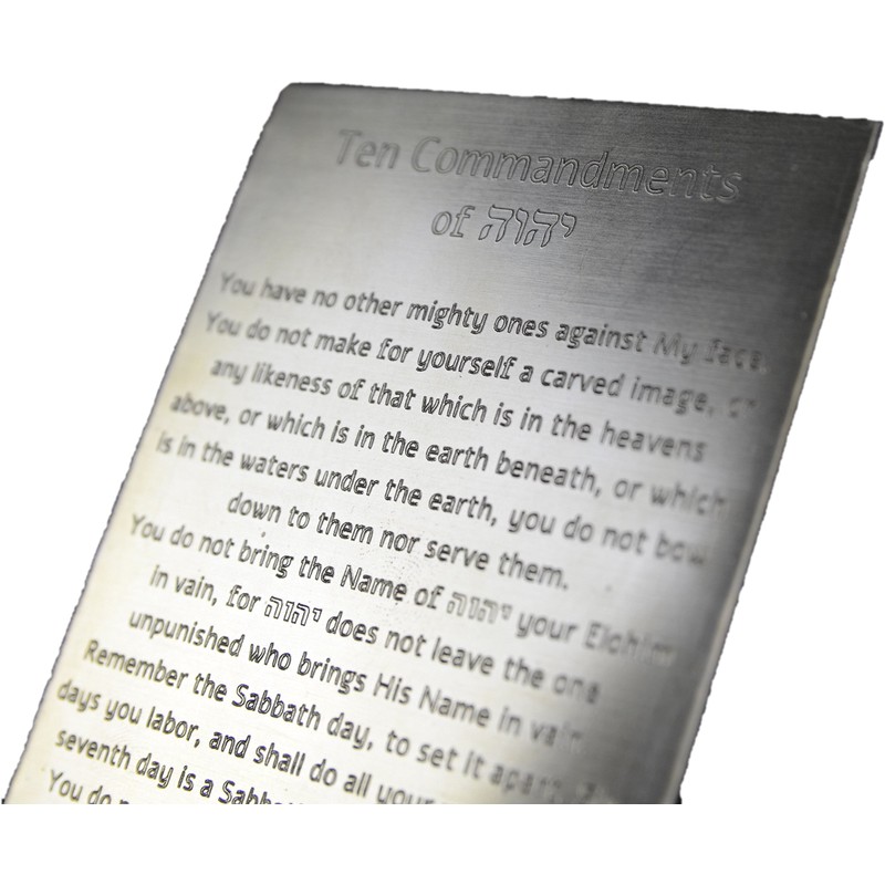 Idaho Sky 10 Commandments Engraved on Solid Brass, Ten Commandments,