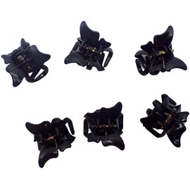 Topkids Accessories 6pc Mini Butterfly Hair Clips for Women and Girls, Claw Clips, Hair Clips for Styling, Hair Claw Clip, Hair Accessories, Mini Hair Clips, Hair Claw Clips (Black)