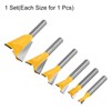 HARFINGTON 6pcs Dovetail Router Bit Set 1/4" 3/8" 1/2" 5/8"