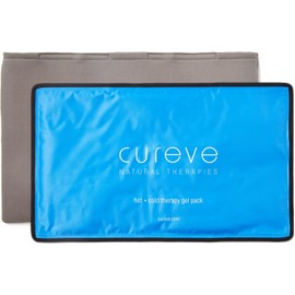 Extra Large Hot and Cold Therapy Gel Pack with Cover by Cureve (21" x 13") - Reusable Ice Pack for Injuries, Aches and Pain on Back, Legs, Shoulders and Arms